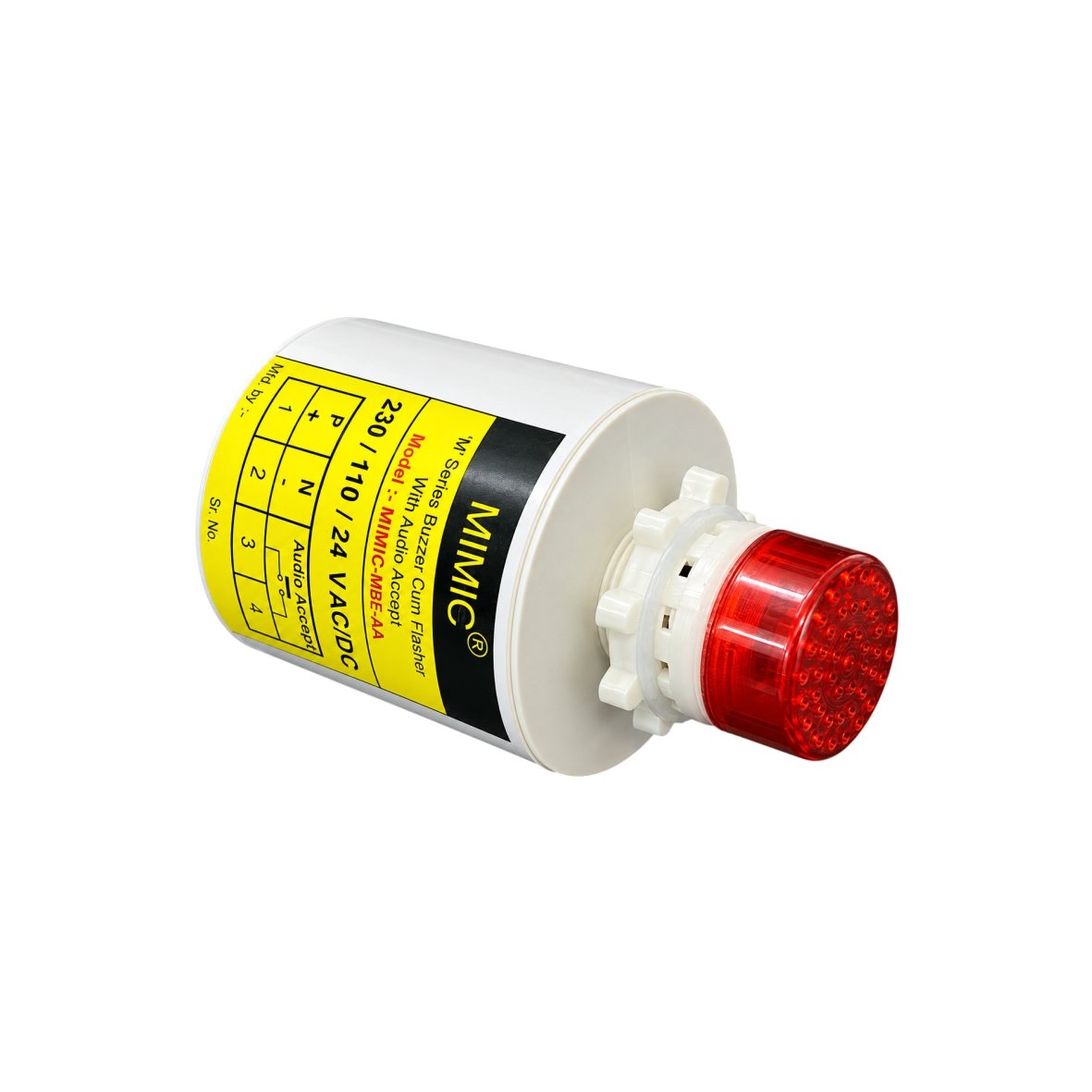 Buzzer cum Flasher with Audio Accept